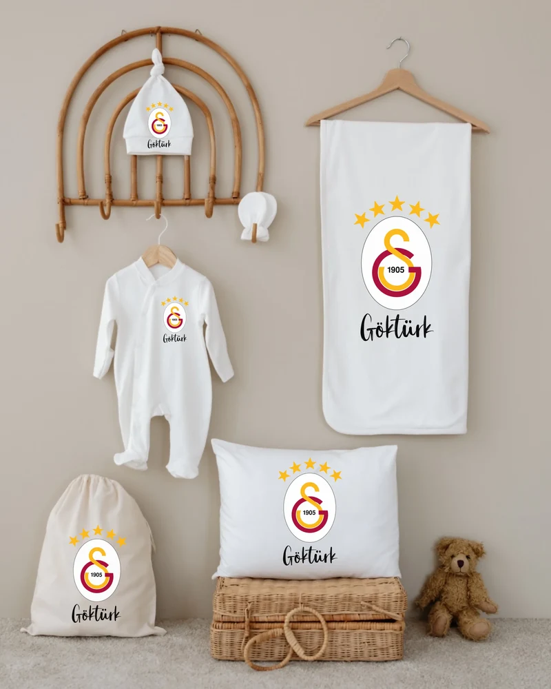 GS-BJK-FB-TS - Gepersonaliseerde 6-delige Newborn Cadeauset met Naam