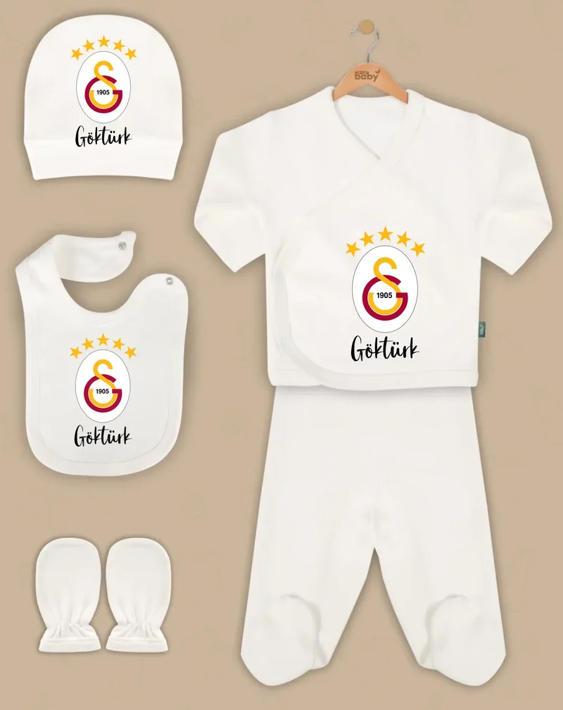GS-BJK-FB-TS - Goedkope 5-Delige Gepersonaliseerde Babykleding Cadeauset