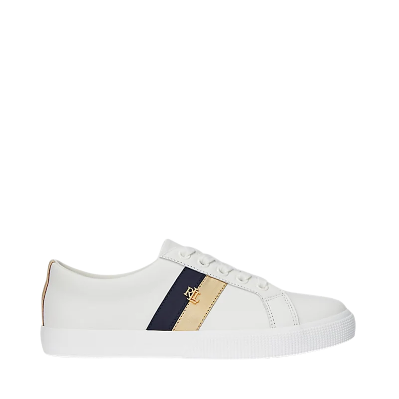 Janson Sneakers Low Top Lace - Snow White/Mdrn Gold/Rfnd Nvy