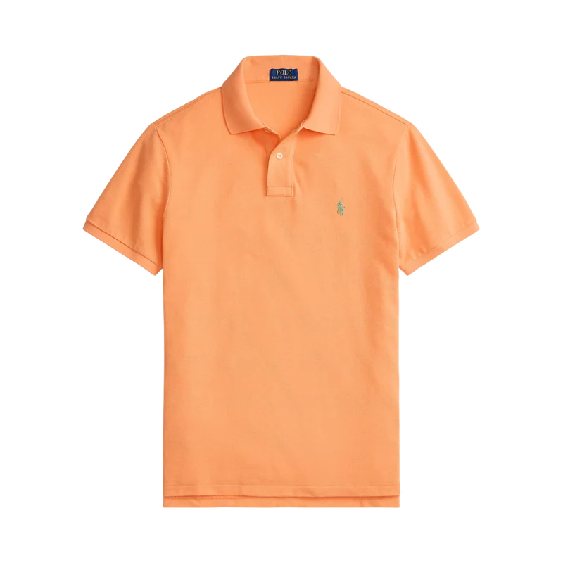 Custom Slim Fit Mesh Polo Shirt - Pompano Orange