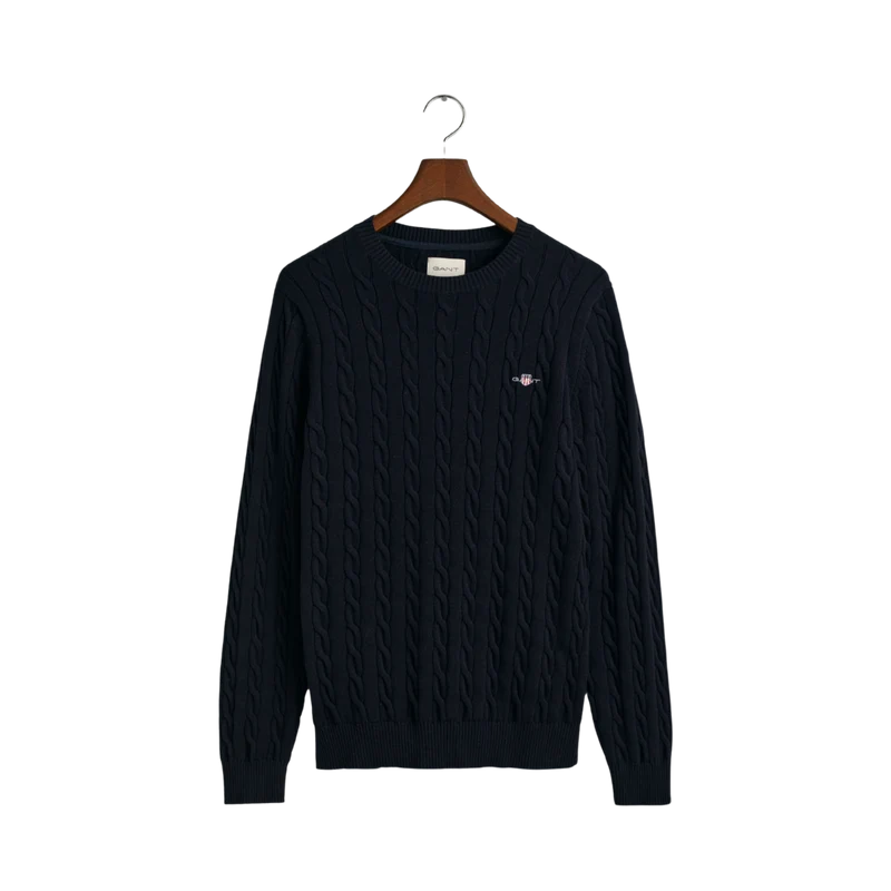 Cotton Cable C-Neck - Evening Blue