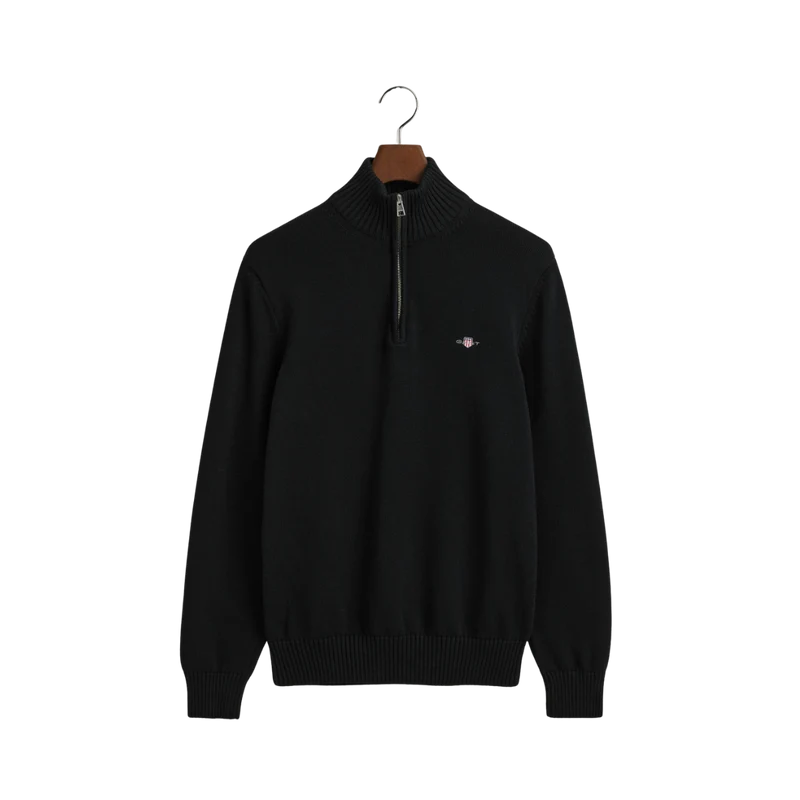 Casual Cotton Halfzip - Black