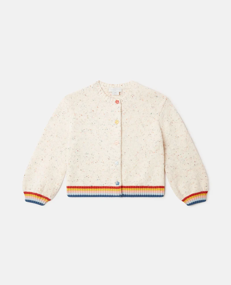 KNITTED CARDIGAN WITH FLOWER BUTTONS