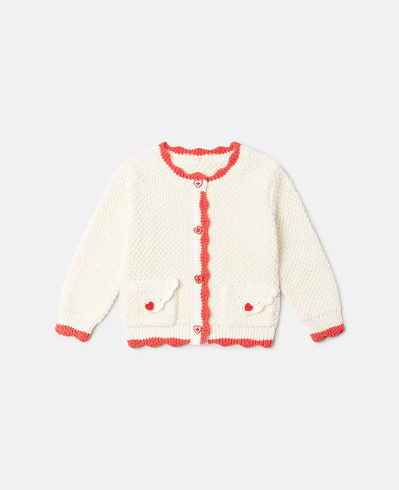 KNITTED CARDIGAN WITH HEART BUTTONS