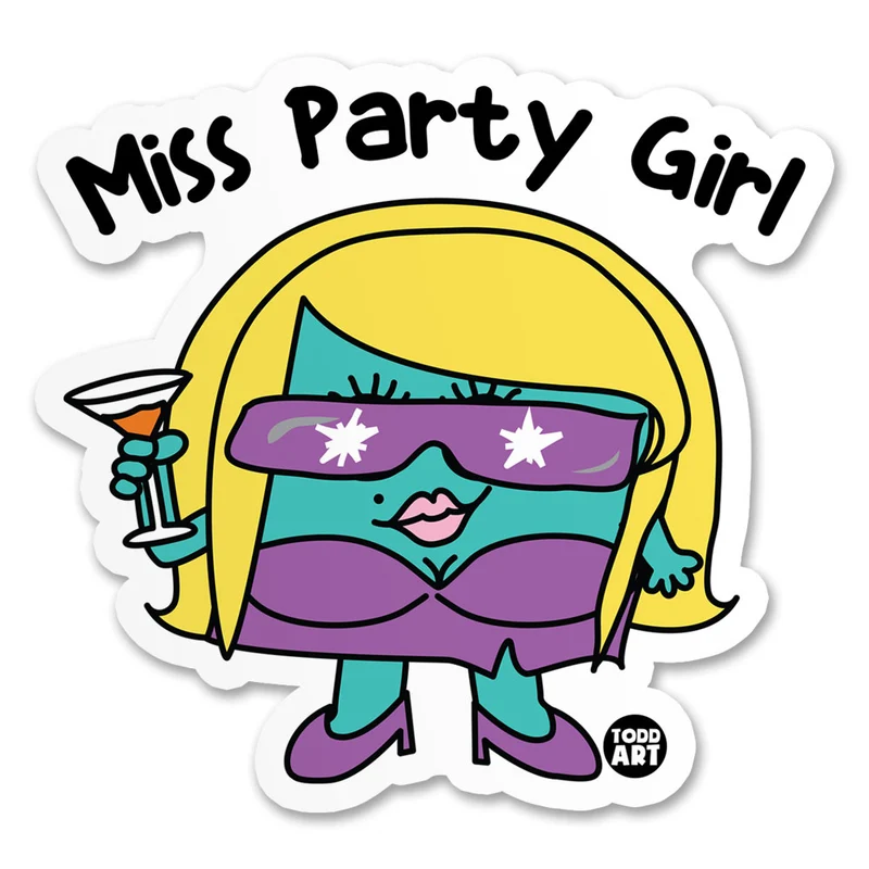 Miss Party Girl Sticker