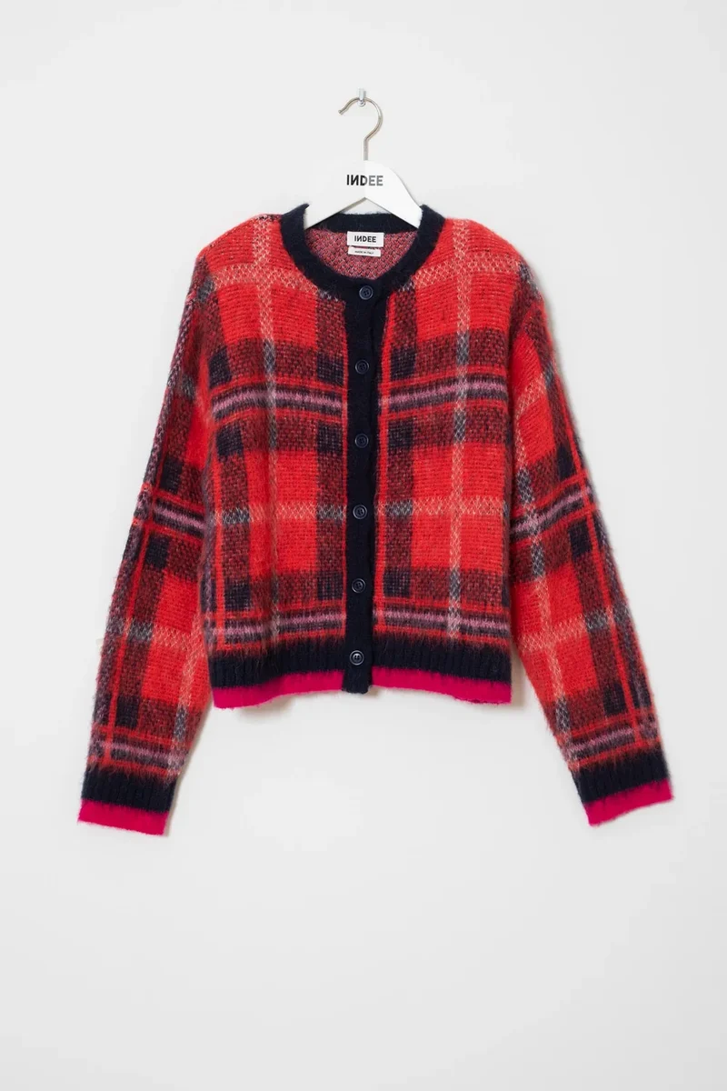 CHECKS PATTERN CARDIGAN