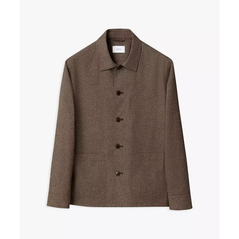 ETON Cotton Flannel Two Pocket Jacket - Brown