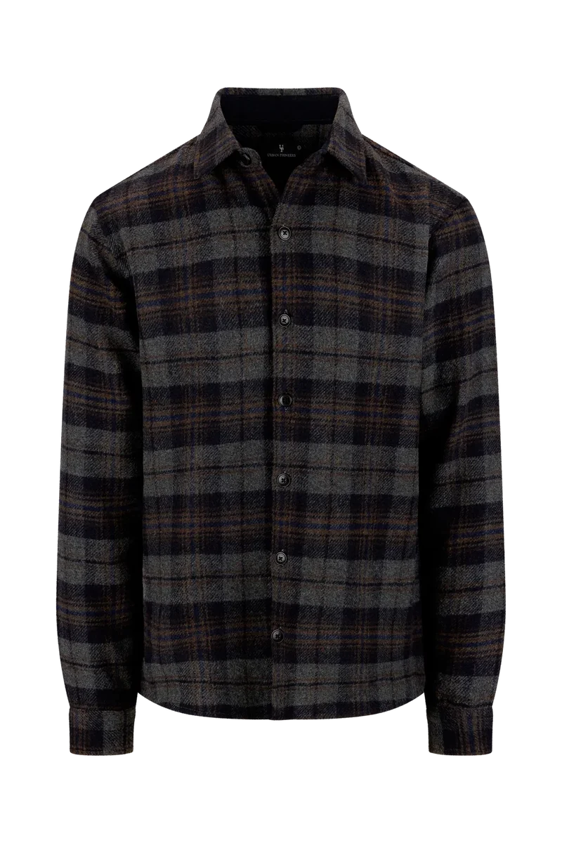 URBAN PIONEERS Felix Check LS Shirt - Navy