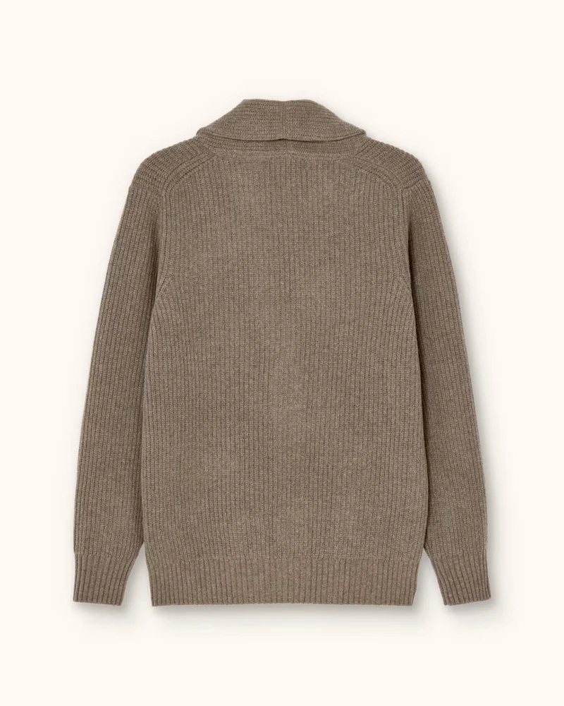 OSCAR JACOBSON Roland Cardigan - Walnut Beige