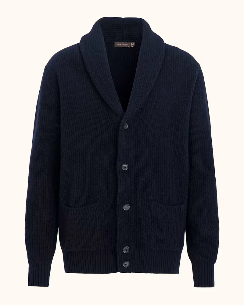 OSCAR JACOBSON Roland Cardigan - Dark Blue