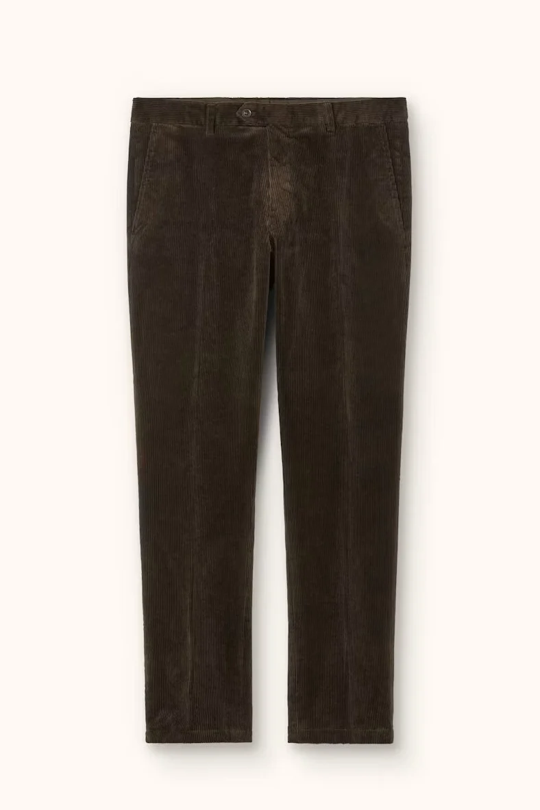 OSCAR JACOBSON Dandy Cord Suit Trousers - Dark Brown