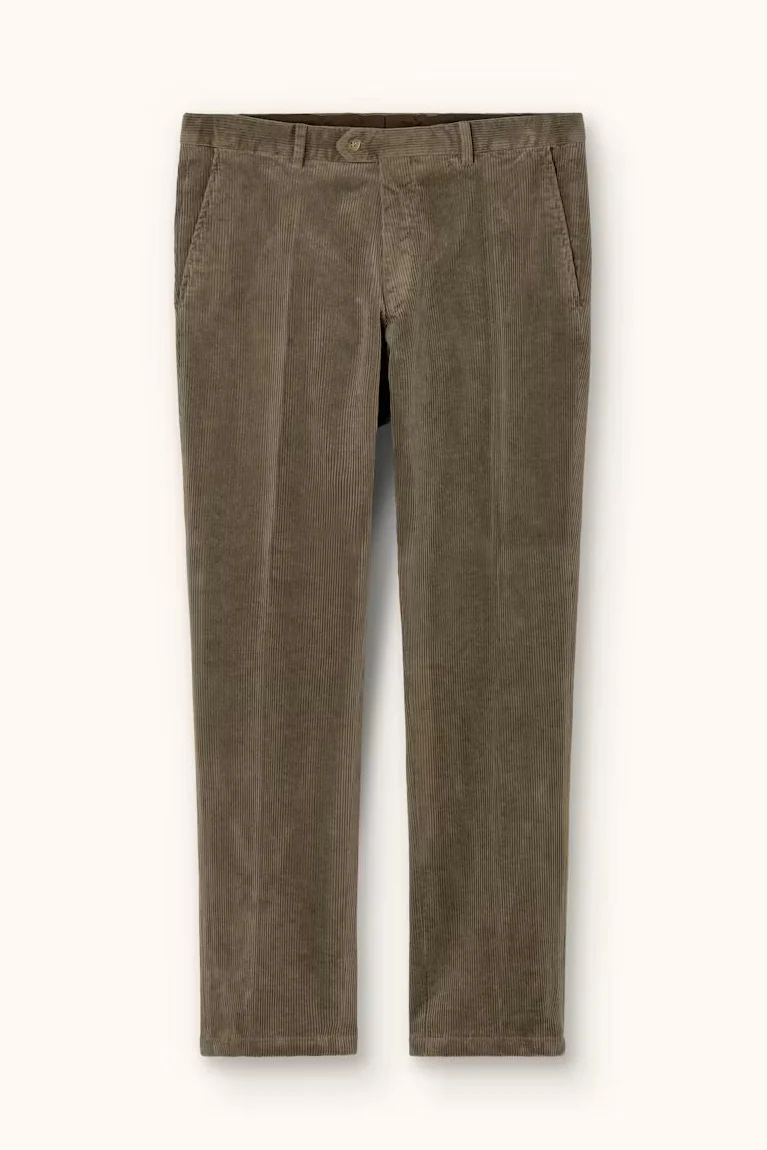 OSCAR JACOBSON Dandy Cord Suit Trousers - Baked Beige