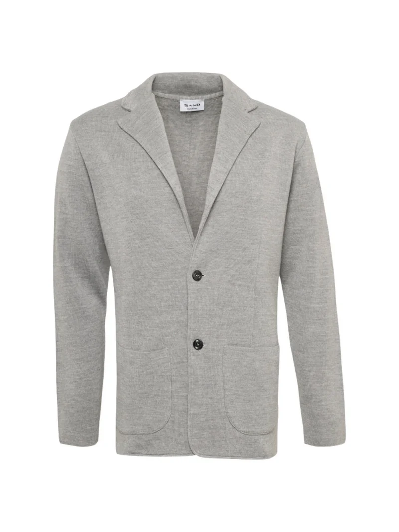 SAND Milano Knitted Blazer - Pearl Grey