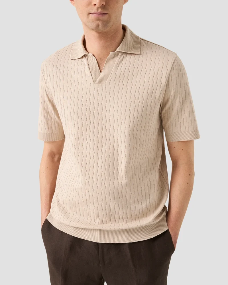 ETON Jacquard Polo Shirt - Brown