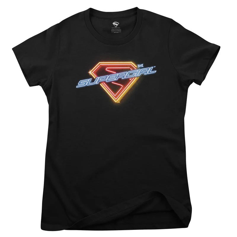 Supergirl Neon Logo Girly Tee