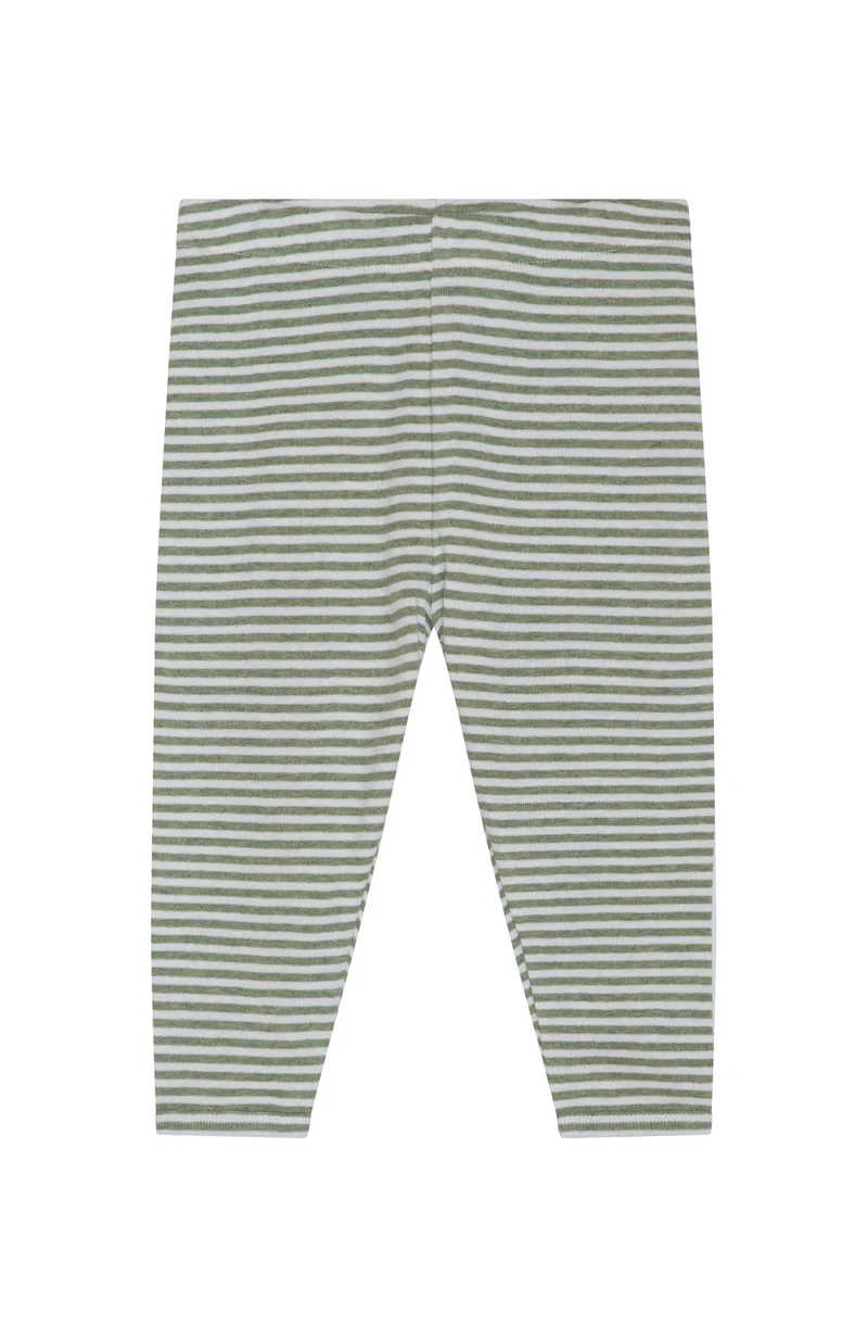 Baby Leggings Stripe - Moss/Offwhite