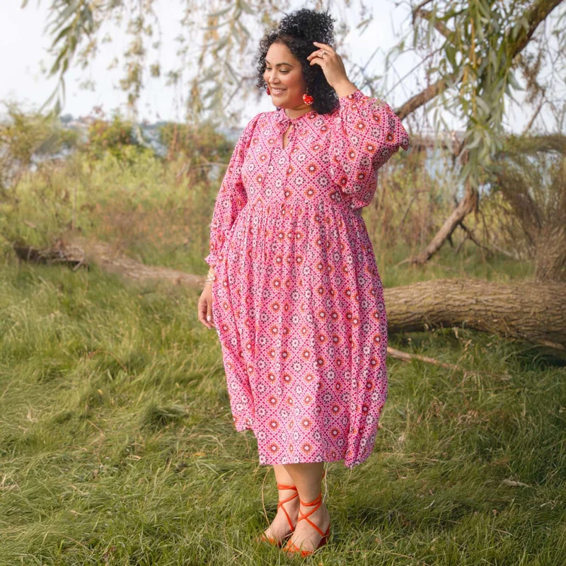 Gabriela Cotton Maxi Dress - Pink Pearl