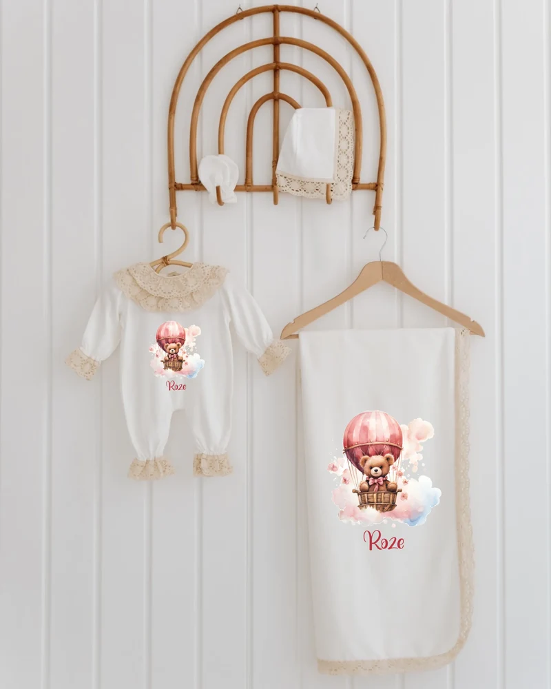 Beren - Babykleding Meisje – Setje met Kant voor Pasgeborenen (4-delige)