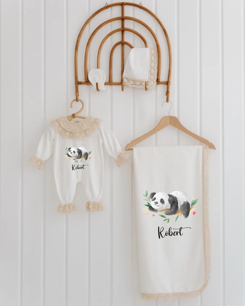 Panda - Newborn Outfit Meisje – 4-delige Setje voor Kraamcadeau