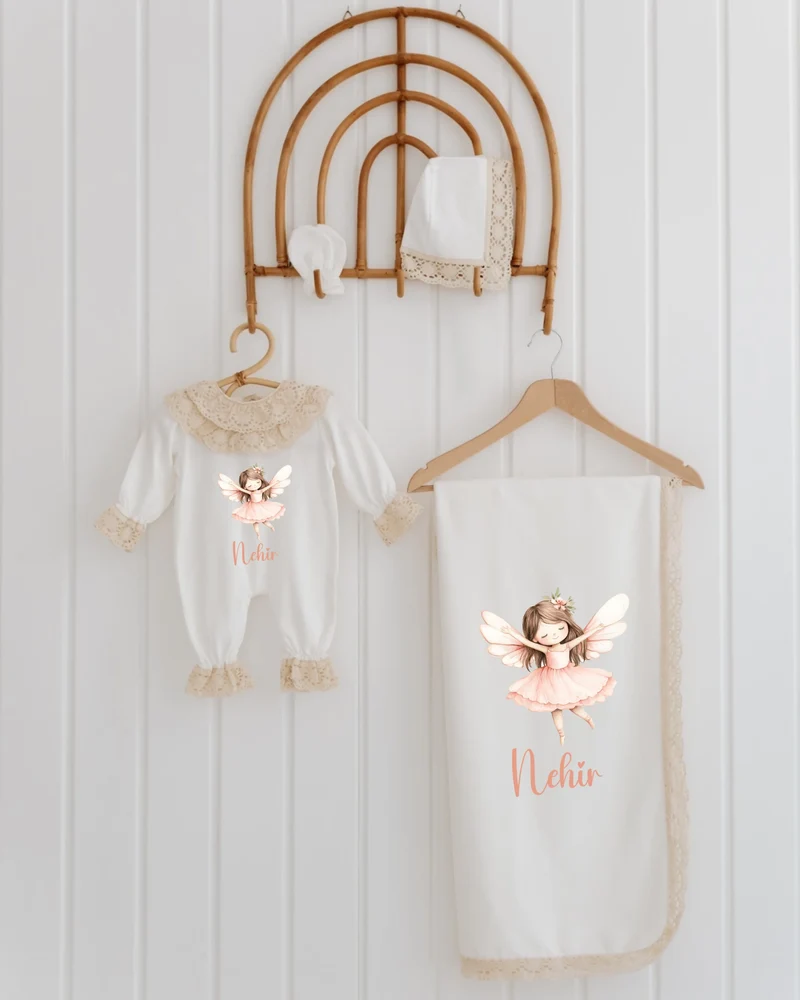 Sprookjesachtige meisjes - Newborn Outfit Meisje – 4-delige Setje voor Kraamcadeau