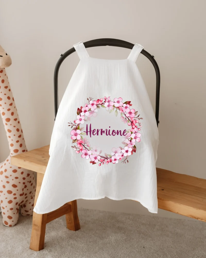 Bloemen - Gepersonaliseerde Zonnekap Autostoel 0+