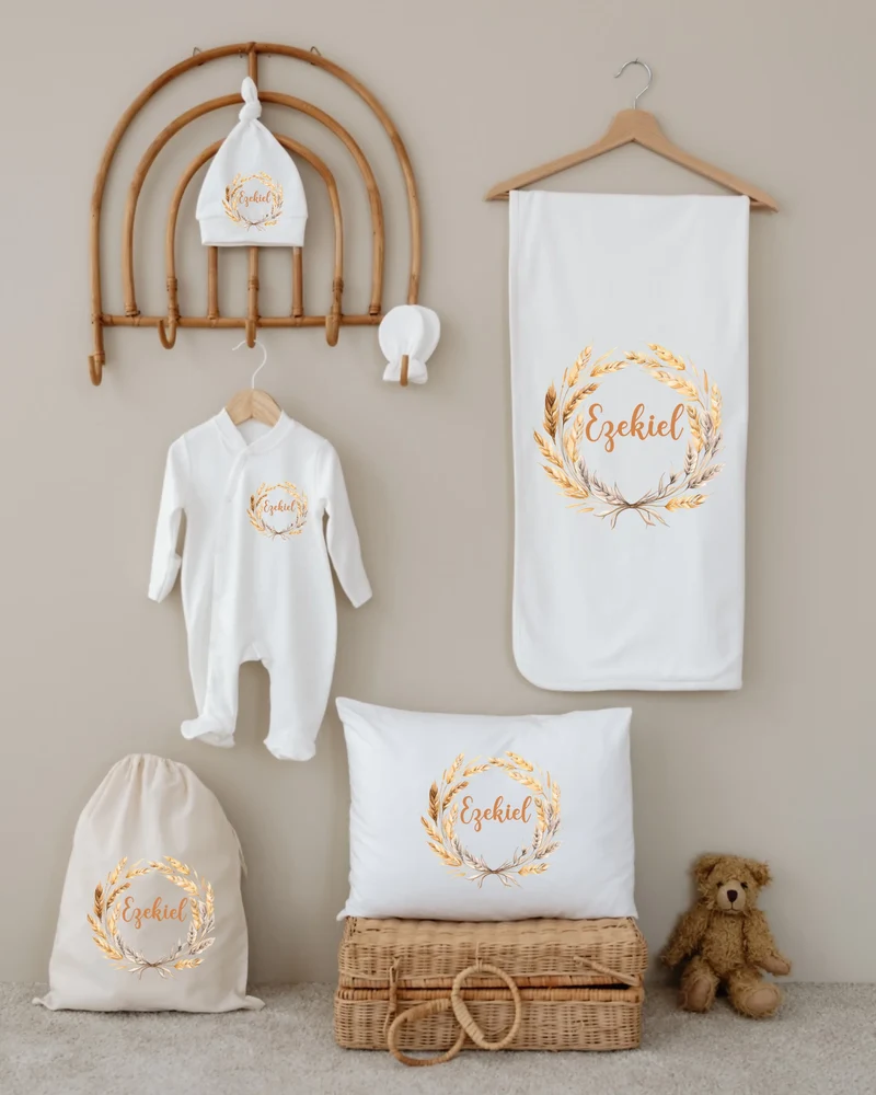 Maagd - Gepersonaliseerde 6-delige Newborn Cadeauset met Naam