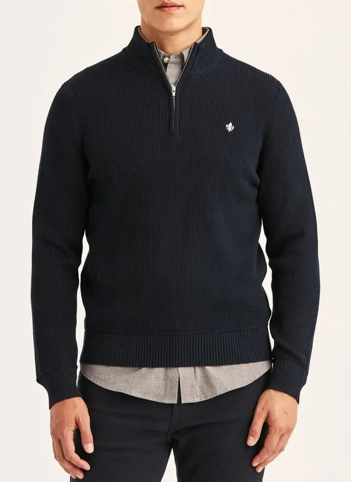 MORRIS Colin Half Zip - Old Blue
