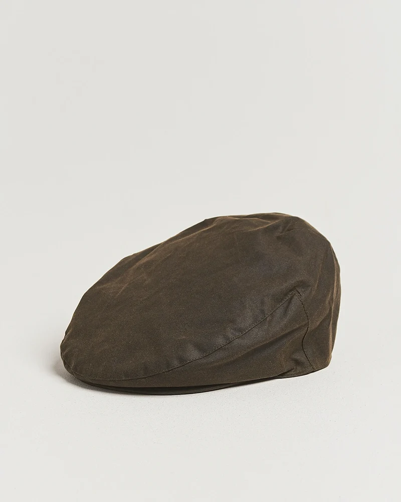 BARBOUR Cheviot Waxed Flet Cap - Olive