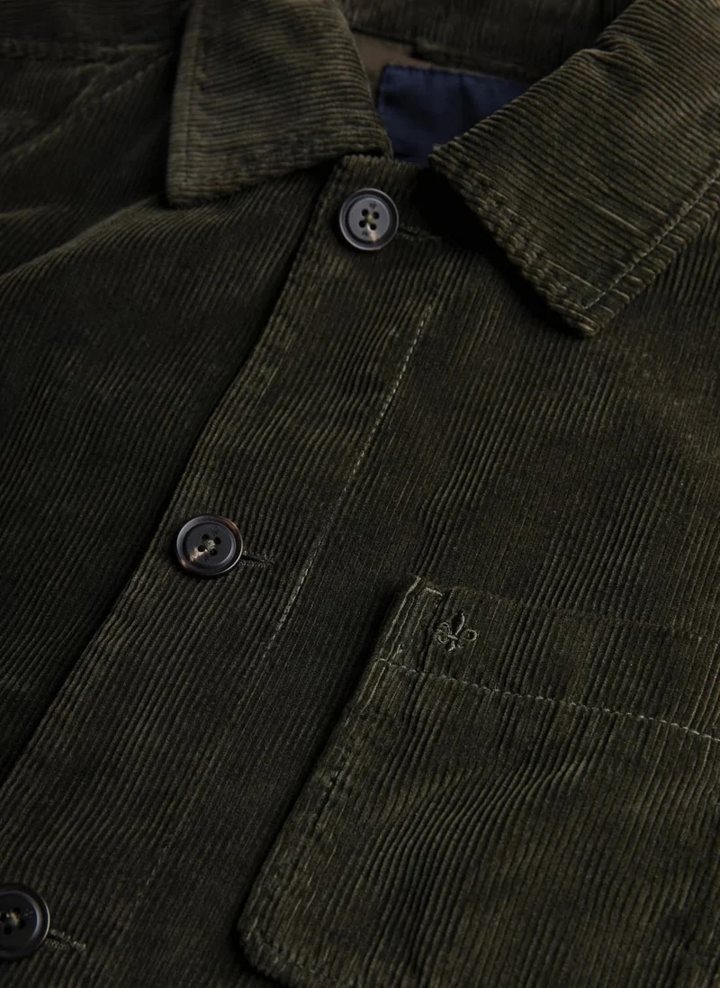 MORRIS Fenix Cord Shirt Jacket - Olive