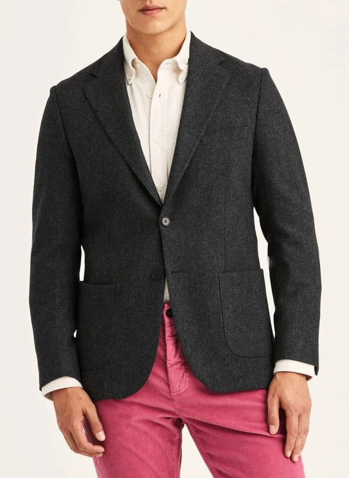 MORRIS Flannel Suit Blazer Slim - Grey