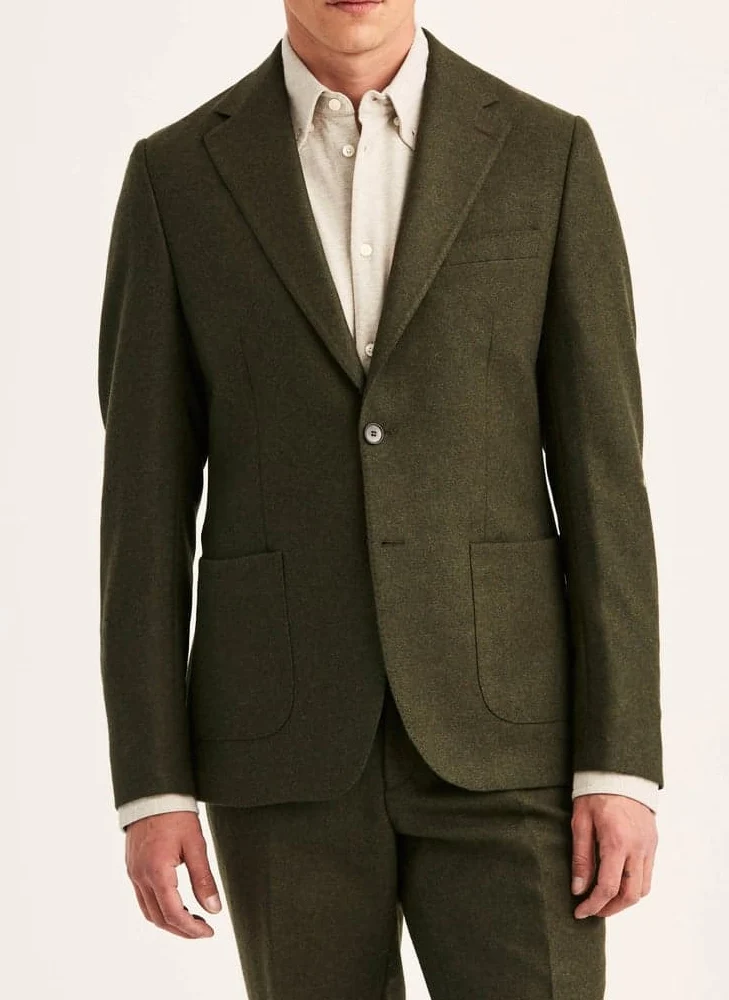 MORRIS Flannel Suit Blazer Slim - Green