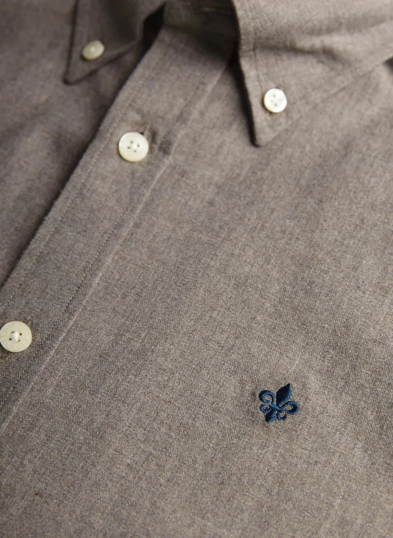 MORRIS Watts Flannel Shirt Slim - Brown