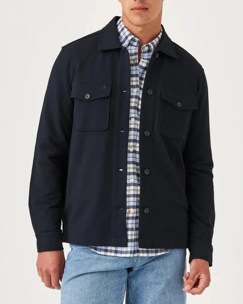 MORRIS Andrew Jersey Overshirt - Old Blue