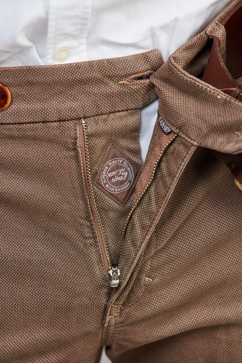 HANSEN & JACOB Classic Chinos Bormio Print - Dark Beige