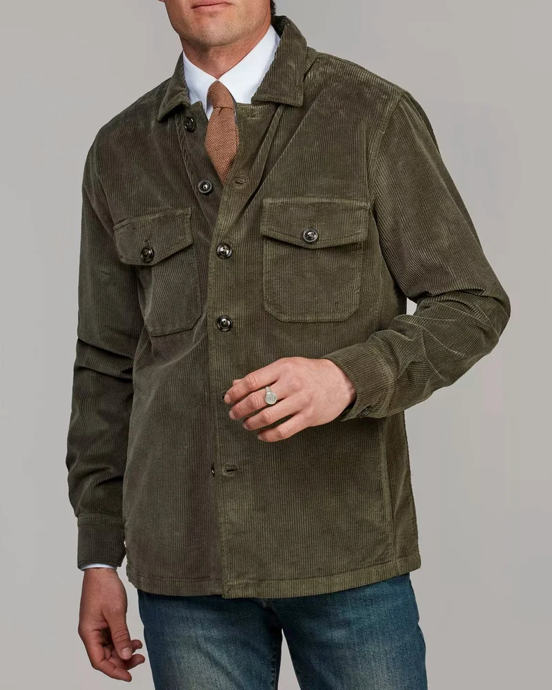 HANSEN & JACOB 8W Corduroy Overshirt - Dark Green