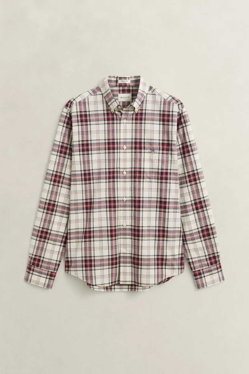 GANT Poplin Check Shirt Regular - Deep Grape Wine