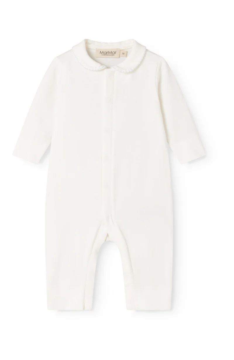 Ricci Modal Newborn Romper - Light Blue Picot