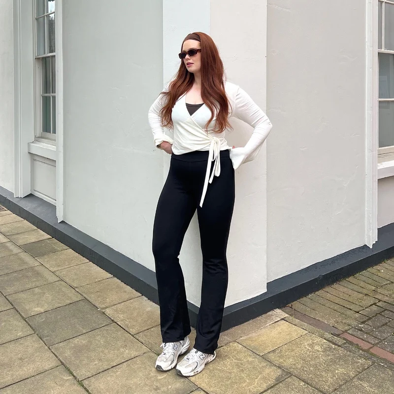 Kick Flare Jersey Trousers - Black