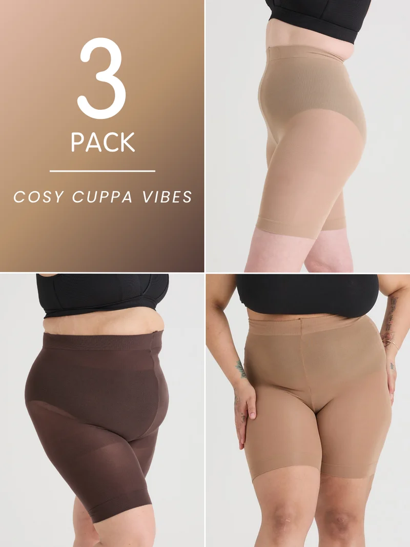 3 Pack Cosy Cuppa Vibes Bundle - Stay Cool Chub Rub Shorts