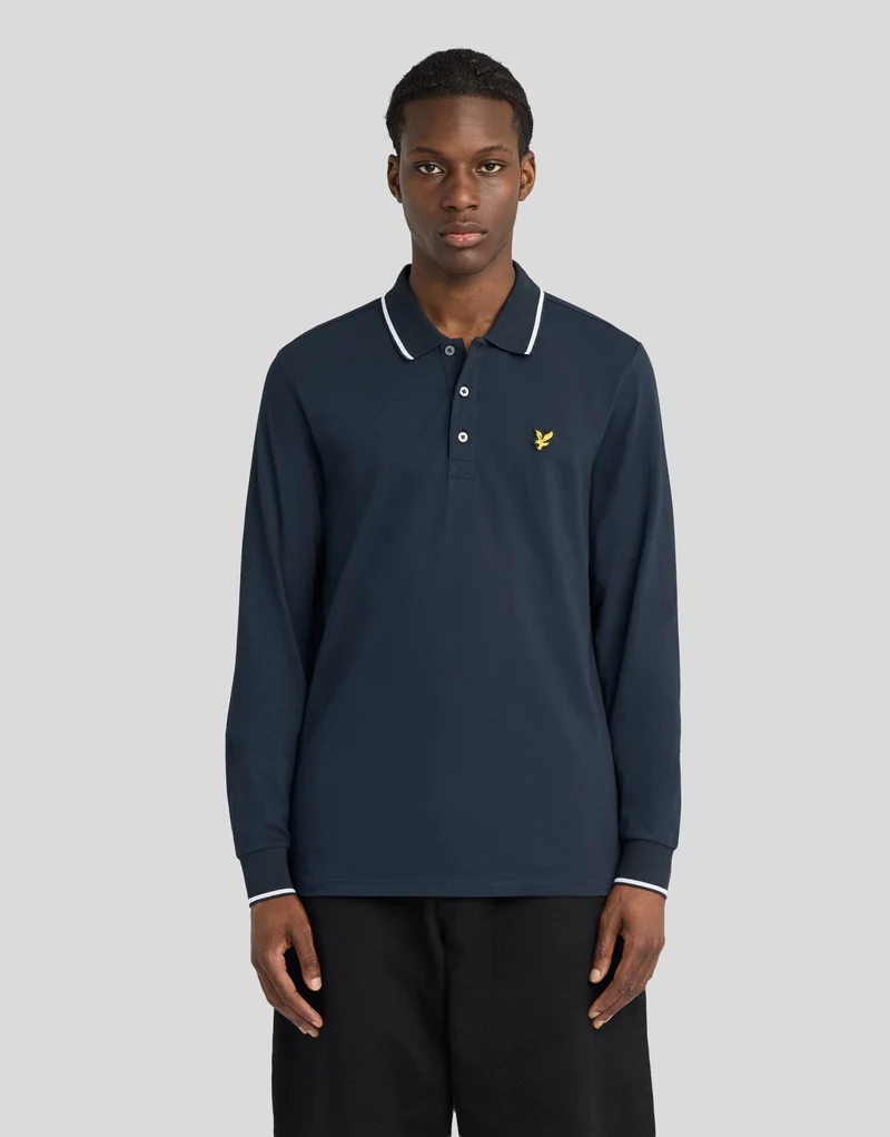 Tipped Long Sleeve Polo Shirt