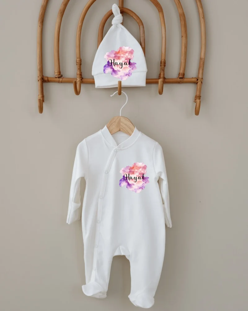Wolken - Minimalistisch Newborn Pakje met Naam – 0-3 Maanden
