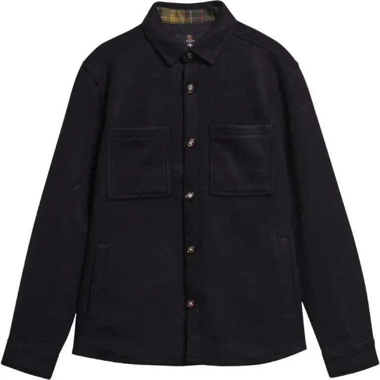 BARBOUR Marltown Wool Blend Overshirt - Navy Marl