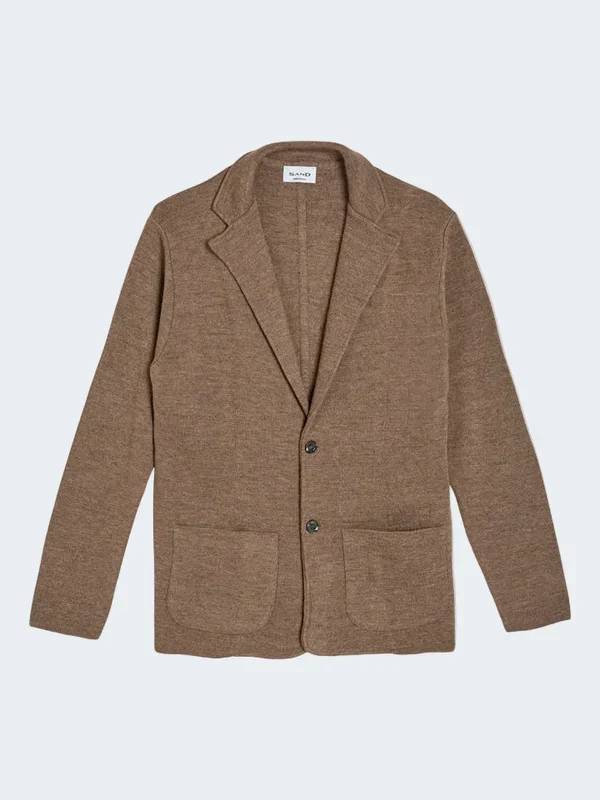 SAND Milano Knitted Blazer - Dark Camel
