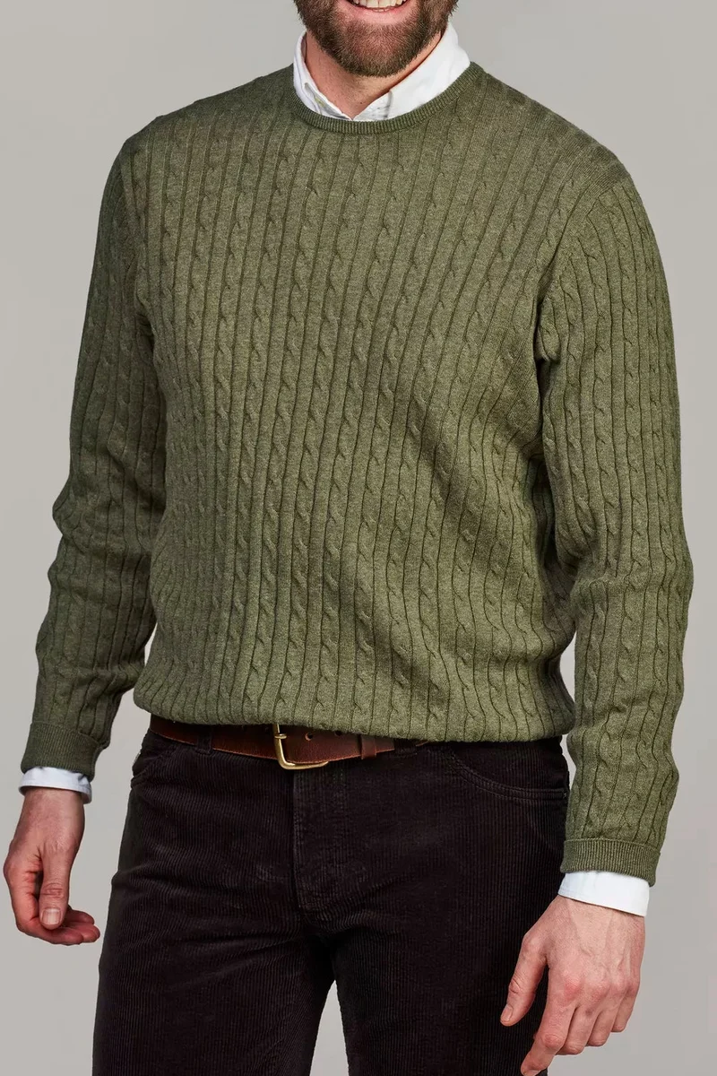 HANSEN & JACOB Crew Neck Cable Knit - Green