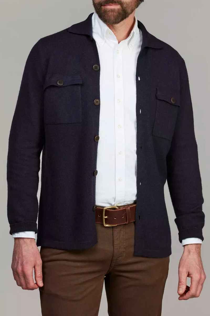 HANSEN & JACOB Knitted Overshirt - Navy