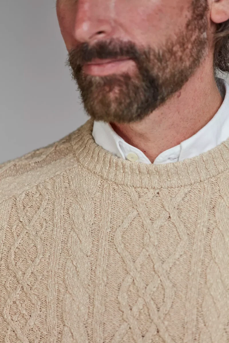 HANSEN & JACOB Crew Neck Cable Knit - Sand