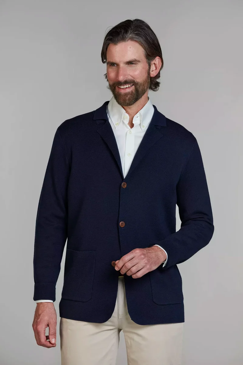 HANSEN & JACOB Knitted Club Cardigan - Navy