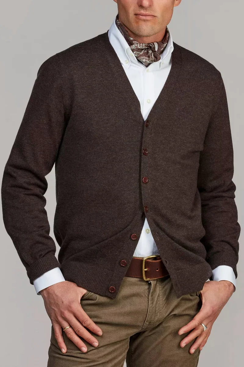 HANSEN & JACOB Classic Cardigan - Brown