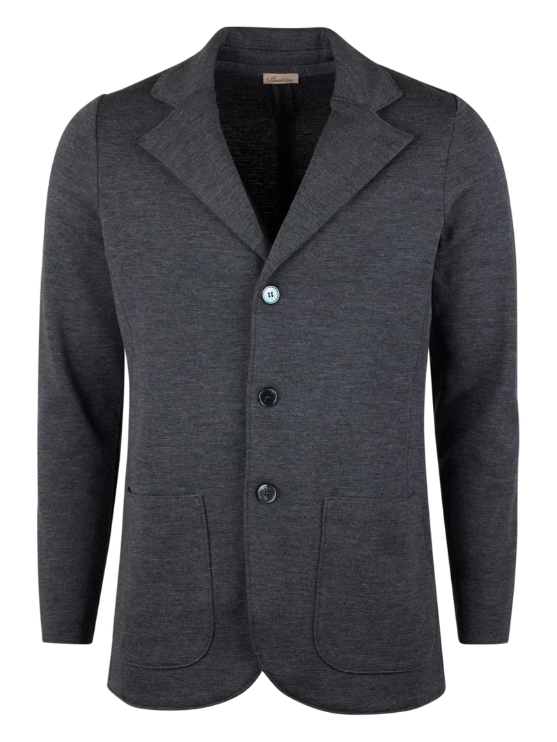 STENSTRÖMS Knitted Milano Merino Blazer - Dark Grey