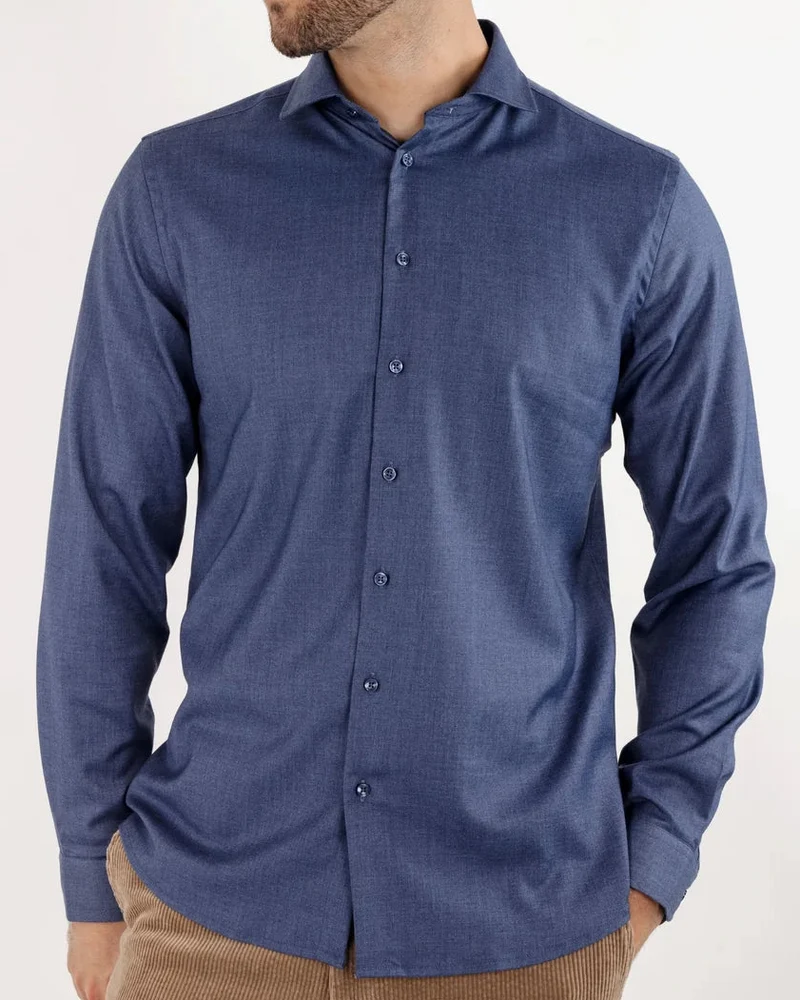URBAN PIONEERS Brimi Shirt - Dark Blue Melange